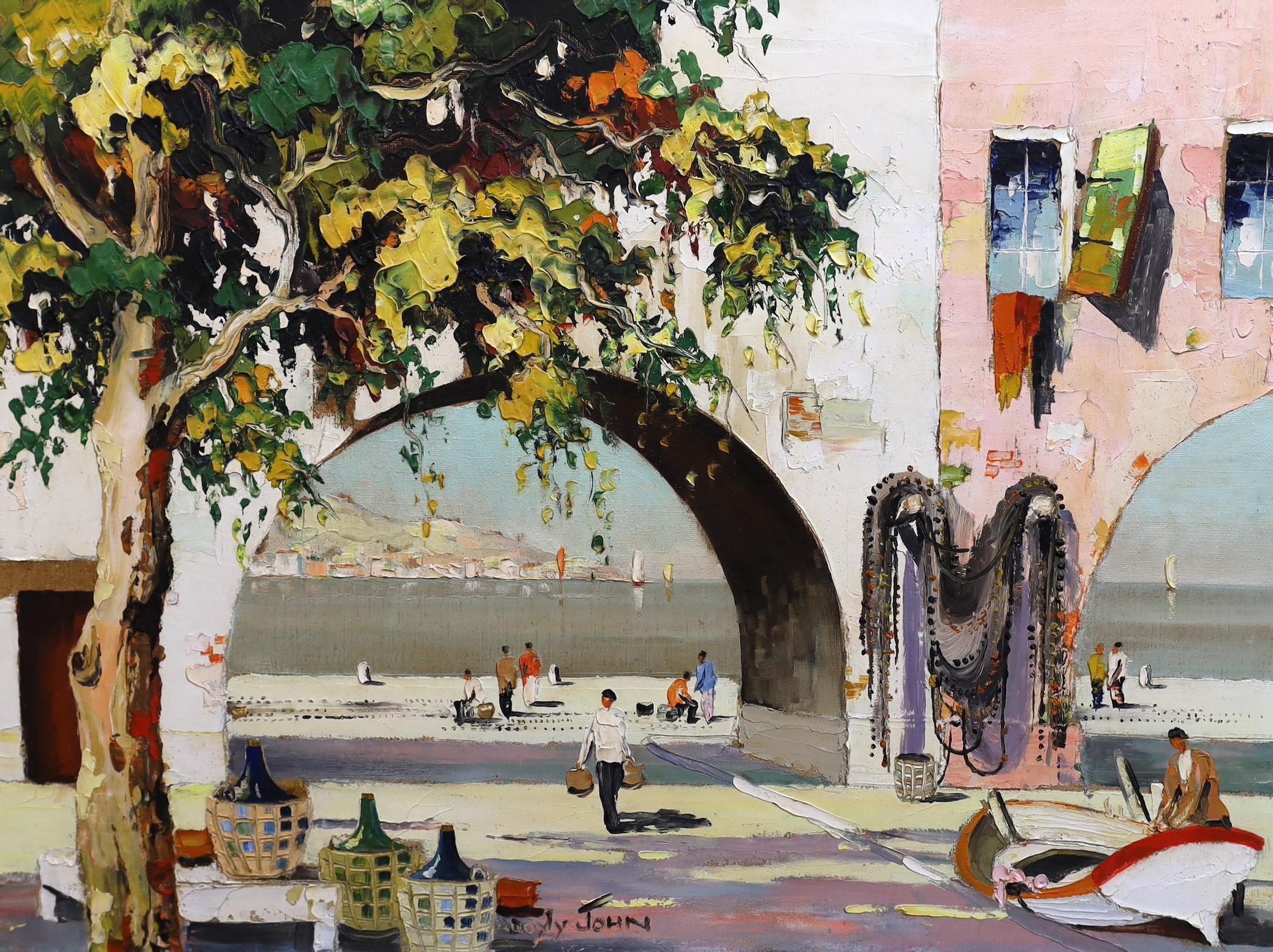 Cecil Rochfort D'Oyly-John (British, 1906-1993), Mediterranean archway, oil on canvas, 43 x 58cm, unframed